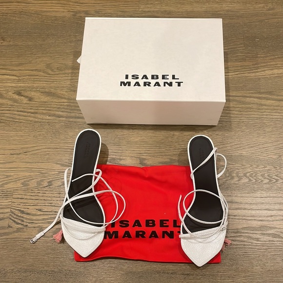 Isabel Marant 50mm Aridee python print leather sandals- 40 NWT - Picture 2 of 7